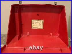 Original Hard RED CARRYING STORAGE CASE For Bernina 830 Record Sewing Machin