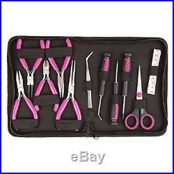 Original Pink Hobby Craft Tool Set with Zippered Carrying Case Comfortable Grips