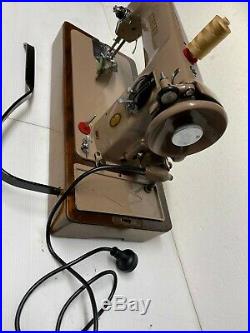 Original Singer 201 Electric Knee Operated Sewing Machine With Carry Case