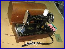 Original Singer 99k Electric Knee Operated Sewing Machine With Bent Carry Case