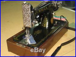 Original Singer 99k Electric Knee Operated Sewing Machine With Bent Carry Case