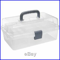Plastic 2 Tier Trays Craft Supply Storage Box / First aid Carrying Case w