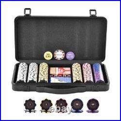 Poker Chip Set, 300-Piece Poker Set, Complete Poker Playing Game Set with Ca