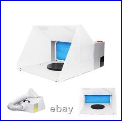 Portable Hobby Airbrush Paint Spray Booth Exhaust Filter Extractor LED+Long Hose