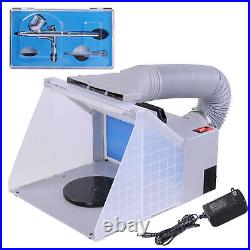 Portable Hobby Airbrush Paint Spray Booth Kit with Gravity Feed Airbrush Gun