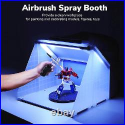 Portable Hobby Airbrush Paint Spray Booth Kit with Gravity Feed Airbrush Gun
