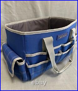Portfafollia Hobby Scapebooking Carrying Canvas Case Pockets Blue GUC