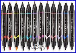 Premier Double Ended Art Markers Fine And Brush Tip 24 Count With Carrying Case