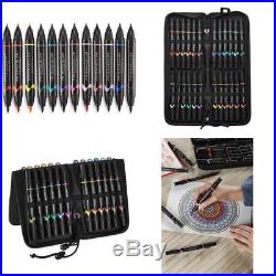 Premier Double-Ended Art Markers Fine and Brush Tip, 24-Count with Carrying Case