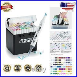 Premium Alcohol Markers with Dual Tips and Carrying Case for Easy Art On-the-Go