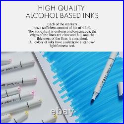 Premium Alcohol Markers with Dual Tips and Carrying Case for Easy Art On-the-Go