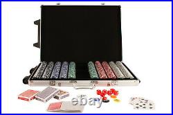 Professional 1000 Chip Poker Game Set Carry Brief Case, Casino Style Cards