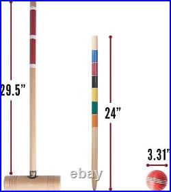 Professional 4 + 6 Player Portable Backyard Croquet Set with Carrying Case