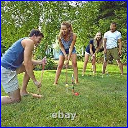 Professional 4 + 6 Player Portable Backyard Croquet Set with Carrying Case