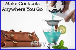 Professional Bartender Kit Travel Bag 17-Pieces Cocktail Tool Set Shoulder Strap