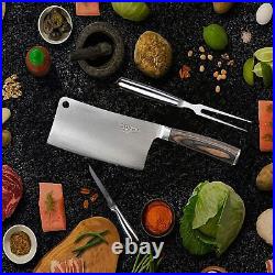 Professional Hand Crafted Forged Kitchen Chef Knife Set With Carry Case 9Pcs