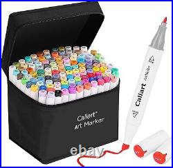 Professional Quality Dual Tip Art Markers Set 121 Colors + Carrying Case