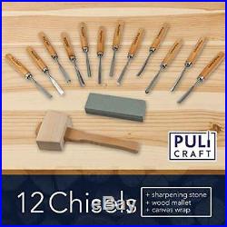 Puli Craft Wood Carving Tools Set Heavy Duty Woodworking Kit With Carry Case