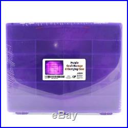 Purple Craft Storage & Carrying Case, Plastic Multiple-Compartment Organizer for