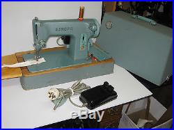 Rare Retro Beige / Black Color Singer 275 Hand Crank Sewing Machine, Carry Case