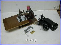 Rare Original Cast Iron Toy Electric Sewing Machine With Original Carry Case