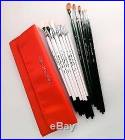 (Red) Artist's Paint Brush Set with Sturdy Carry Case 13 pc. Premium Q