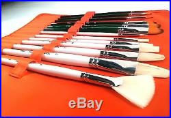 (Red) Artist's Paint Brush Set with Sturdy Carry Case 13 pc. Premium Q