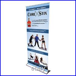 Retractable Roll Up Banner Stand Height Adjustable Trade Show Display HD 36