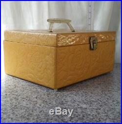 Retro mid-century sewing box craft carry case