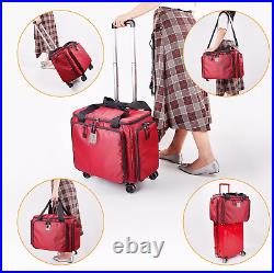 Rolling Sewing Machine Bag with Universal Wheels, Sewing Machine Carrying Case wi