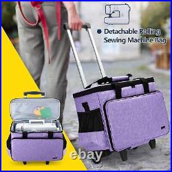 Rolling Sewing Machine Carrying Case Trolley Tote Bag for Brother Singer Bernina