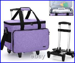 Rolling Sewing Machine Carrying Case Trolley Tote Bag for Brother Singer Bernina