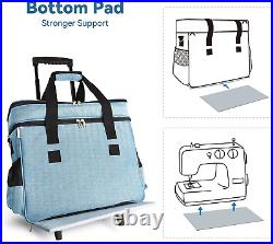Rolling Sewing Machine Case with Wheels Tote Carrying Fits for Most Machines NEW