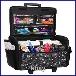 Rolling Sewing Machine Tote Case Storage Bag Portable Rolling Sew Carry Handle