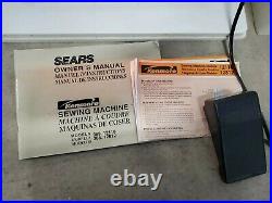 SEARS KENMORE SEWING MACHINE 385.12812690 With Carrying Case, Manual, Pedal