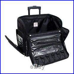 SEWING MACHINE CARRY CASE Rolling Storage Tote Luggage Trolley Travel Bag Black