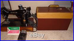 SINGER MODEL 66 16 Heavy Duty Sewing Machine with Carry Case Working Very Nice