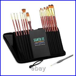 Santa Fe Art Supply Paint Brush Set WithCarrying Case-Organizer 15+1