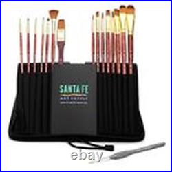 Santa Fe Art Supply Paint Brush Set WithCarrying Case-Organizer 15+1