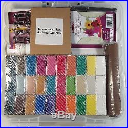 Sculpey Oven-Bake Clay Studio Kit Clay Tools Glaze Mat Flower Mold Carrying Case