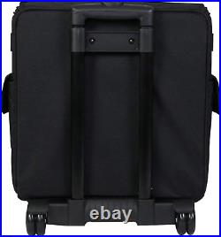 Serger Machine Rolling Storage Case, Black Carrying Bag for Overlock Machines