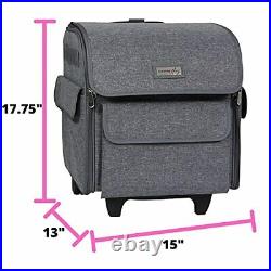Serger Machine Rolling Storage Case Heather Carrying Bag For Overlock Machines