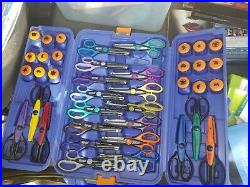 Set 39 Fiskars Craft Paper Edger Scissors And Punches With Hard Carrying Case