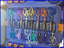 Set 39 Fiskars Craft Paper Edger Scissors And Punches With Hard Carrying Case