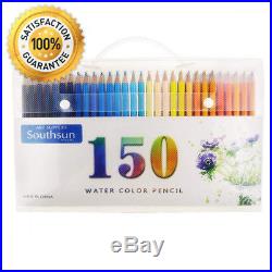 Set of 150 Watercolor Pencils with Carrying Case for Coloring Sketching Painting