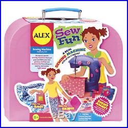 Sew Fun Sewing Machine Child Toy Clothes Accessories Arts Crafts Carrying Case