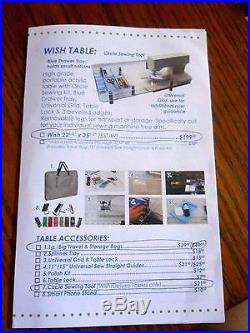 Sew Steady Wish Table 22 1/2 X 25 1/2 (SST-W) with Carrying Case