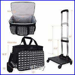 Sewing Machine Carrying Case, Collapsible Trolley Bag with Wheels for Black