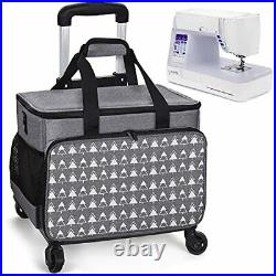 Sewing Machine Carrying Case, Collapsible Trolley Bag with Wheels for gray