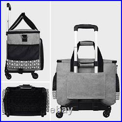 Sewing Machine Carrying Case, Collapsible Trolley Bag with Wheels for gray